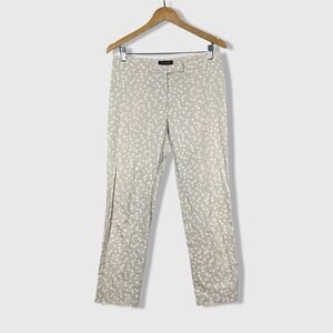 Peserico Polka Dot Straight Leg Pants Trousers Womens 42 Medium Beige Career